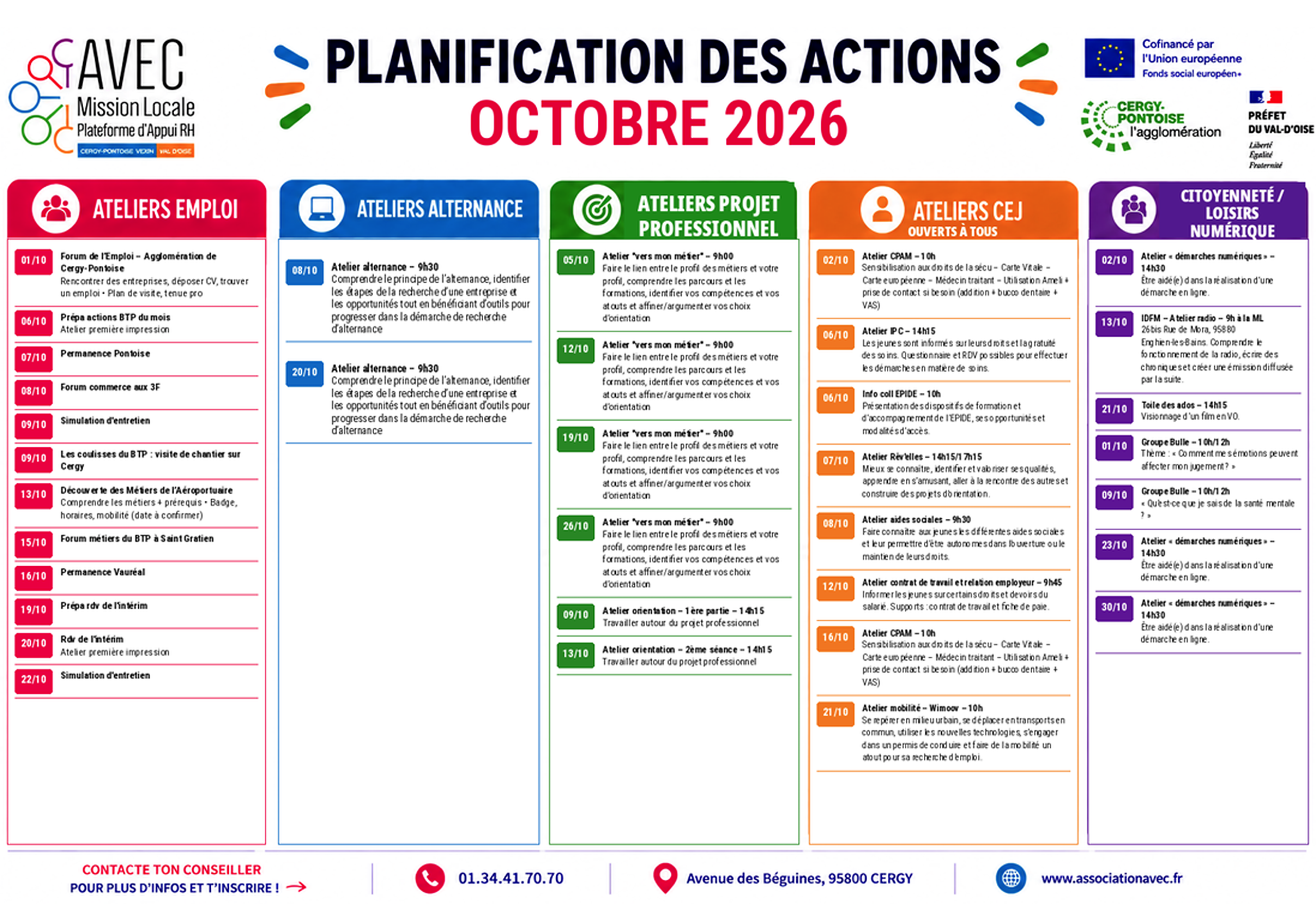 planification actions octobre 2026 texte optimise